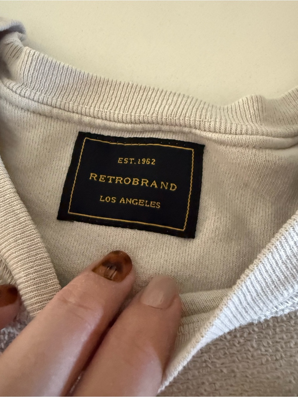 Free People Retro Brand Cream Oyster Pullover Sweatshirt hard to find - Picture 6 of 7